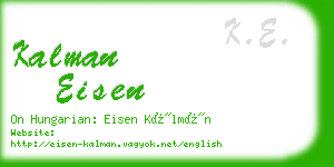 kalman eisen business card